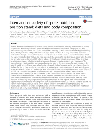International Society Of Sports Nutrition Position Stand: Diets And .
