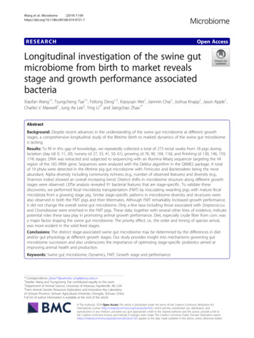 Longitudinal Investigation Of The Swine Gut Microbiome From Birth To .