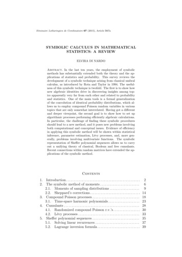 SYMBOLIC CALCULUS IN MATHEMATICAL STATISTICS: A REVIEW - Univie.ac.at