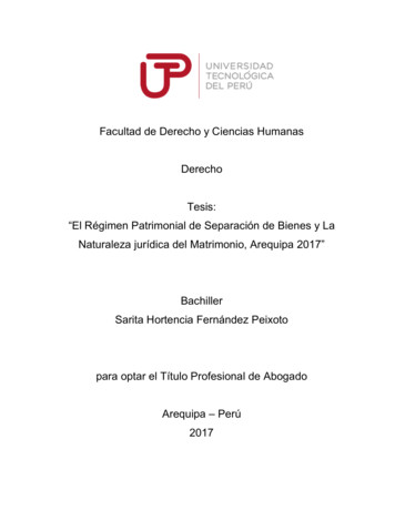 Facultad De Derecho Y Ciencias Humanas Derecho Tesis: Bachiller Sarita .