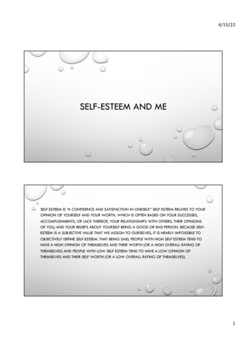 Self-esteem And Me