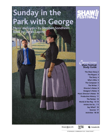 Park With George Music And Lyrics By Stephen Sondheim Book By James Lapine