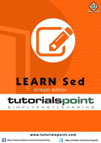 Stream Editor (SED) - Tutorialspoint 