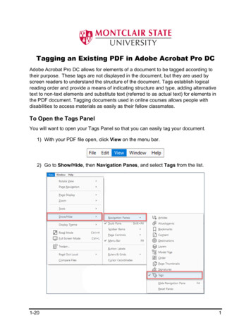 Tagging An Existing PDF In Adobe Acrobat Pro DC