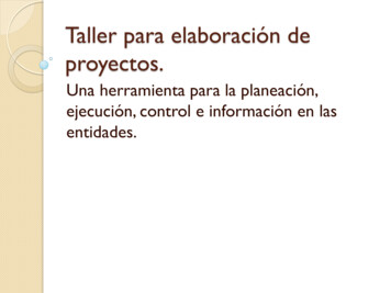 Taller Para Elaboración De Proyectos. - Universidad Autónoma Del .
