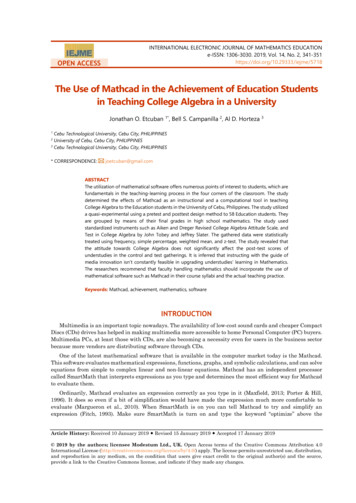 The Use Of Mathcad In The Achievement Of Education Students In . - IEJME