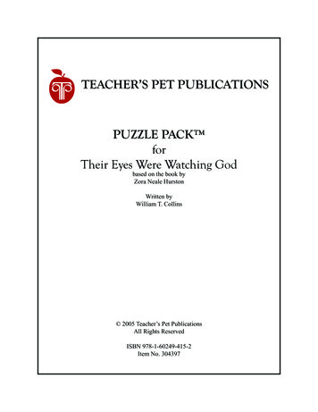 TEACHER'S PET PUBLICATIONS PUZZLE PACK For Their Eyes Were Watching God
