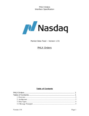 TOP OF PHLX OPTIONS INTERFACE SPECIFICATION - NASDAQtrader 