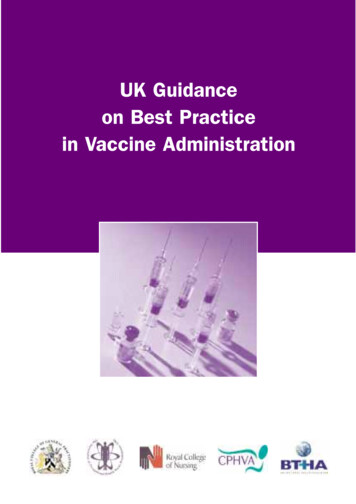 UK Guidance On Best Practice In Vaccine Administration (PDF) - NHS Wales