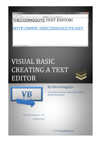 VISUAL BASIC CREATING A TEXT EDITOR - The Coding Guys