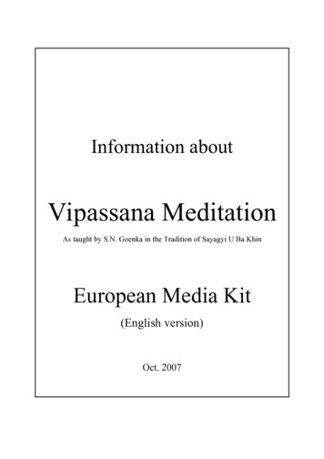 EU Media Kit Vipassana Oct - Dhamma
