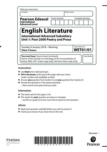 Advanced Level English Literature - Edexcel