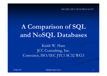 AA CompComparariissoonn Ooff SSQLQL And NoSQLNoSQL Databases
