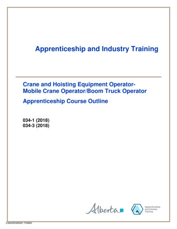 Crane And Hoisting Equipment Operator- Mobile Crane Operator . - Alberta