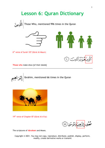 Lesson 6: Quran Dictionary