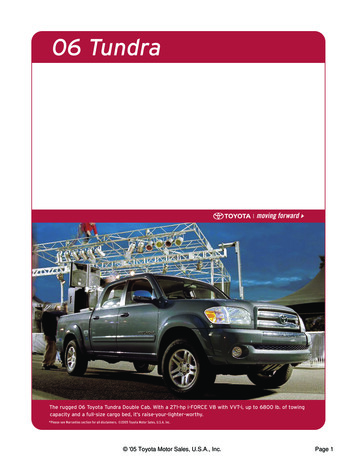 E-Brochure For Tundra - Dealer US