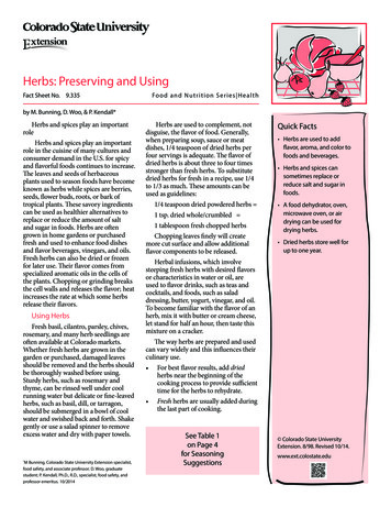 Herbs: Preserving And Using - Extension