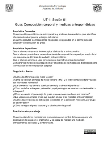 UT-III Sesión 01 Guía: Composición Corporal Y Medidas . - UNAM
