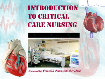 Introduction To Critical Care Nursing - Al Al-Bayt University