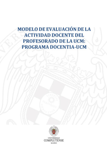 Modelo De Evaluación De La Actividad Docente Del Profesorado De La Ucm .