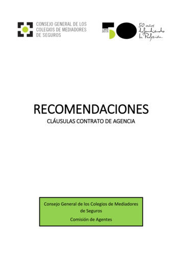 RECOMENDACIONES - Colegio Profesional De Mediadores De Seguros De .