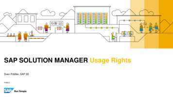 SAP SOLUTION MANAGER Usage Rights