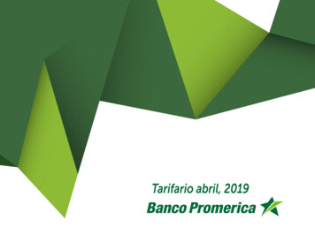 Tarifario Abril, 2019 - Banco Promerica