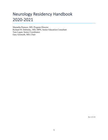 Neurology Residency Handbook 2020-2021 - University Of Kansas Medical .