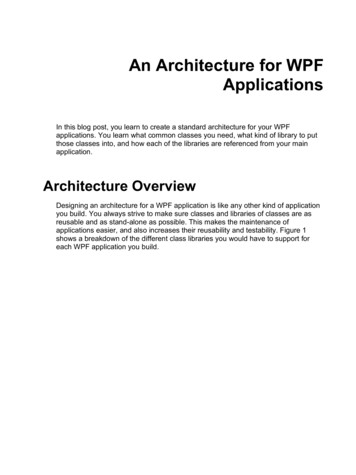 An Architecture For WPF Applications - Pdsa