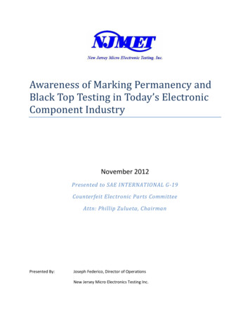 Awareness Of Marking Permanency And Black Top Testing In Today . - ERAI