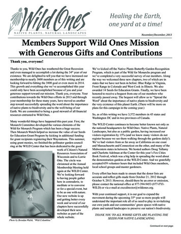 Members Support Wild Ones Mission With Generous Gifts And Contributions