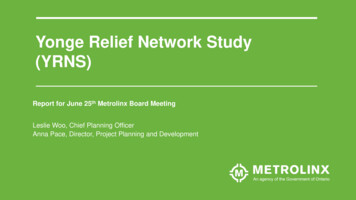 Yonge Relief Network Study (YRNS) - Metrolinx