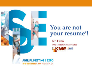 You Are Not Your Resume'! - ISPE