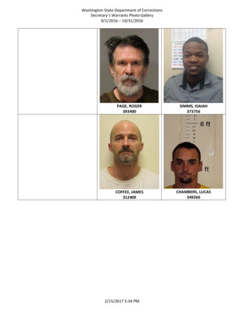 Washington State Department Of Corrections Secretary's Warrants Photo .