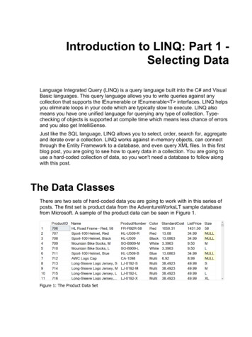Introduction To LINQ: Part 1 - Selecting Data - Pdsa