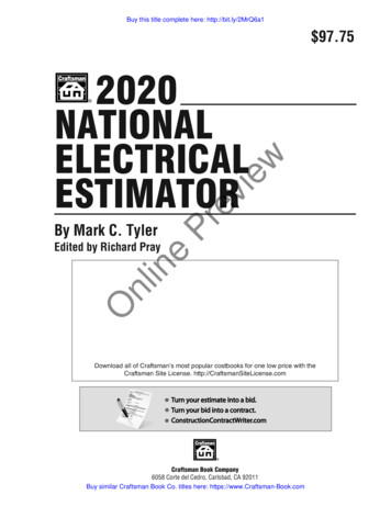 2020 National Electrical Estimator - Craftsman Book