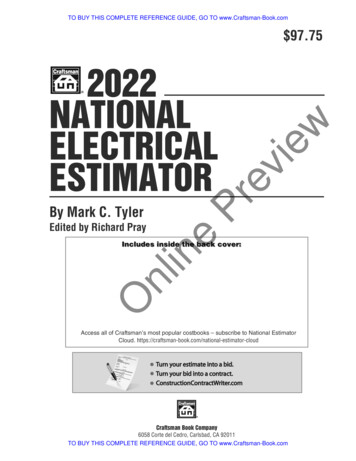 2022 National Electrical Estimator - Craftsman Book