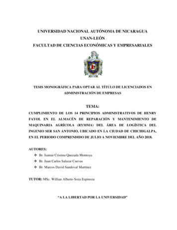 Universidad Nacional Autónoma De Nicaragua Unan-león Facultad De .
