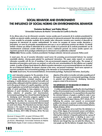 Social Behavior And Environment: The Influence Of Social Norms