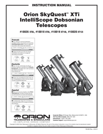 Orion SkyQuest XTi IntelliScope Dobsonian Telescopes Instruction Manual