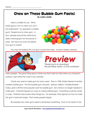 Chew On These Bubble Gum Facts! - Super Teacher Worksheets