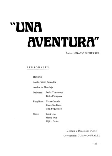 'Una Aventura' (obra De Teatro Para Niños) - Biblioteca Virtual Miguel .