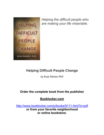 Helping Difficult People Change - BookLocker 