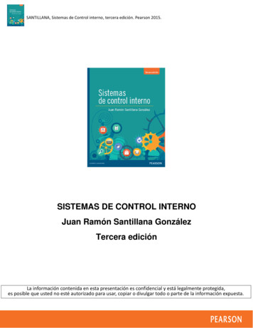 SISTEMAS DE CONTROL INTERNO Juan Ramón Santillana González Tercera Edición