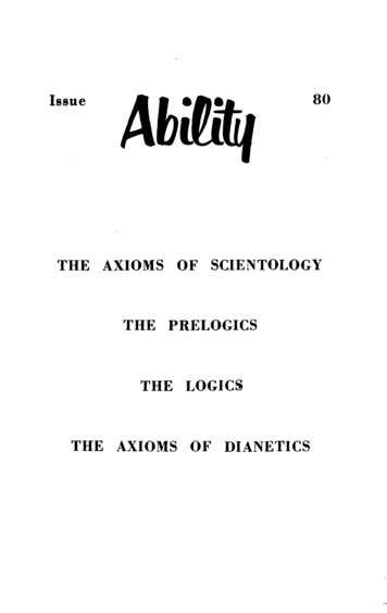 The Axioms Of Scientology The Prelogics The Logics The Axioms . - Iapsop