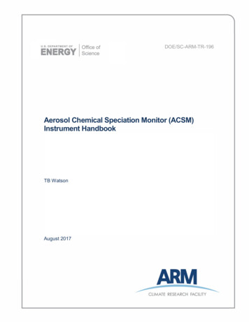Aerosol Chemical Speciation Monitor (ACSM) Instrument Handbook - ARM