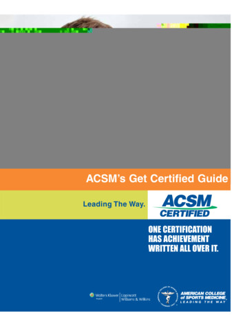ACSM's Get Certified Guide - Western Kentucky University