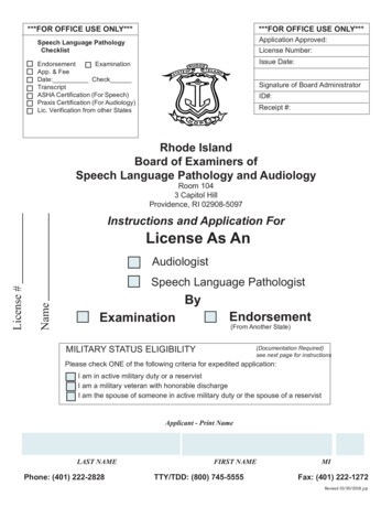 License As An - Rhode Island