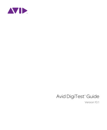 Avid DigiTest Guide - Avid Technology