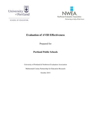 Evaluation Of AVID Effectiveness - Portland Public Schools